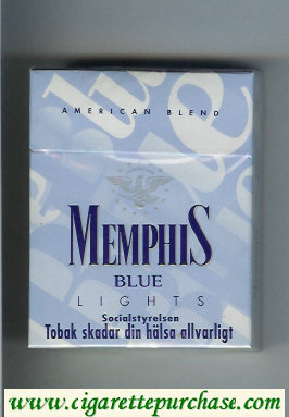 Memphis Blue American Blend Lights 25 cigarettes hard box