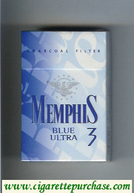 Memphis Blue Ultra 3 Charcoal Filter cigarettes hard box