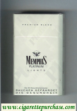 Memphis Platinum Lights 90s Premium Blend cigarettes hard box