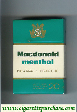 Menthol Macdonald cigarettes hard box