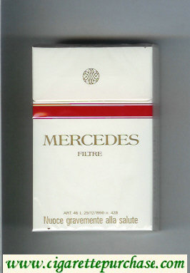 Mercedes Filtre white cigarettes hard box
