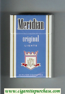 Meridian Original Lights cigarettes hard box