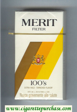 Merit Filter 100s cigarettes hard box