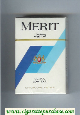 Merit Lights cigarettes hard box