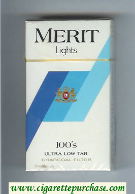 Merit Lights 100s cigarettes hard box