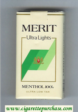 Merit Ultra Lights Menthol 100s cigarettes soft box