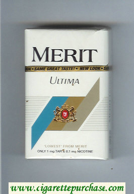 Merit Ultima white cigarettes hard box