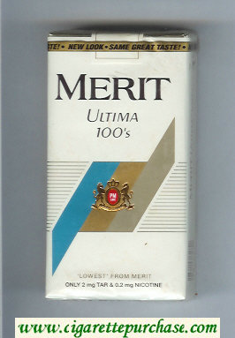 Merit Ultima 100s white cigarettes soft box