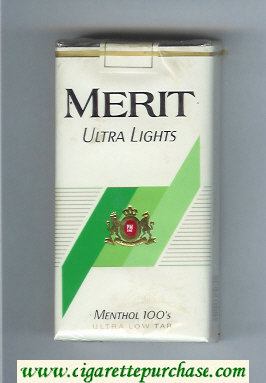 Merit Ultra Lights Menthol 100s cigarettes soft box