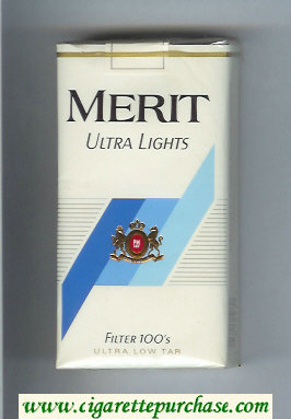 Merit Ultra Lights Filter 100s cigarettes soft box