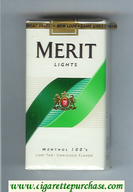 Merit Lights Menthol 100s cigarettes soft box