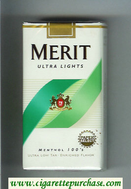 Merit Ultra Lights Menthol 100s cigarettes soft box