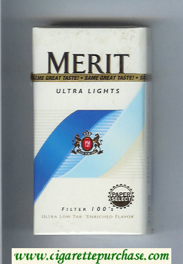 Merit Ultra Lights Filter 100s cigarettes hard box