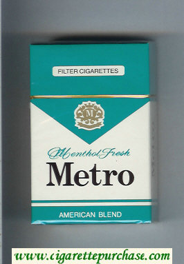 Metro Menthol Fresh American Blend Filter cigarettes hard box