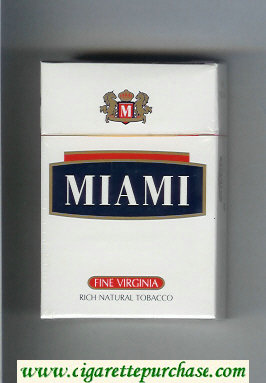 Miami Fine Virginia Rich Natural Tobacco cigarettes hard box