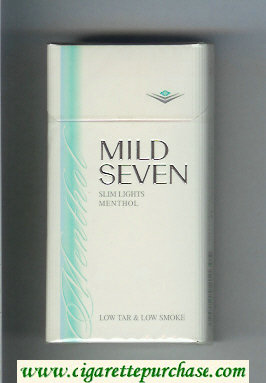 Mild Seven Slim Lights Menthol 100s cigarettes hard box