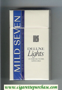 Mild Seven Deluxe Lights Distinctively Smooth 100s cigarettes hard box