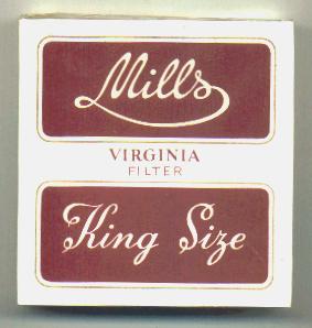 Mills Virginia Fillter cigarettes wide flat hard box