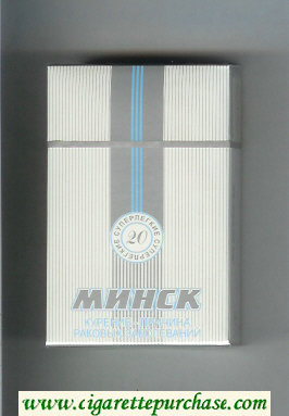 Minsk Superlegkie white and grey cigarettes hard box
