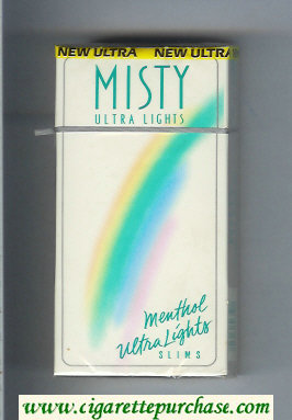 Misty Ultra Lights Menthol Ultra Lights Slims 100s cigarettes hard box