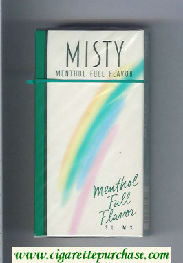 Misty Menthol Full Flavor 100s cigarettes hard box