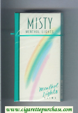 Misty Menthol Lights 100s cigarettes hard box