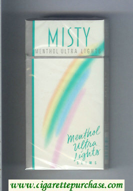 Misty Menthol Ultra Lights Slims 100s cigarettes hard box