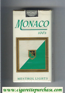 Monaco Menthol Lights 100s Cigarettes soft box