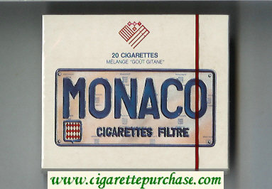 Monaco Cigarettes Filtre white wide flat hard box