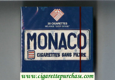 Monaco Cigarettes Sans Filtre blue wide flat hard box