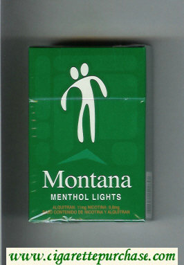 Montana Menthol Lights Cigarettes hard box