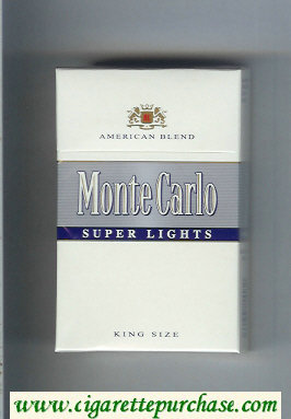 Monte Carlo American Blend Super Lights Cigarettes hard box