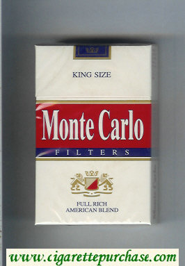 Monte Carlo Filters Full Rich American Blend Cigarettes hard box