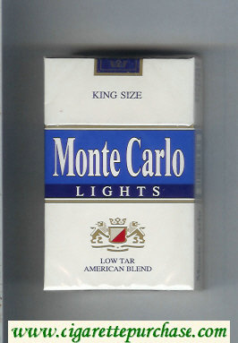 Monte Carlo Lights Low Tar American Blend Cigarettes hard box