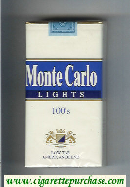 Monte Carlo Lights 100s Low Tar American Blend Cigarettes soft box