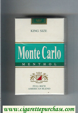 Monte Carlo Menthol Full Rich American Blend Cigarettes hard box