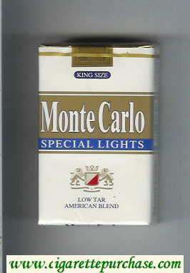 Monte Carlo Special Lights Low Tar American Blend cigarettes soft box