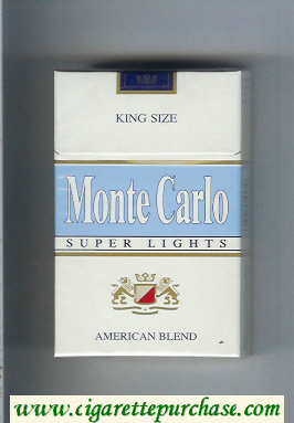 Monte Carlo Super Lights American Blend cigarettes hard box