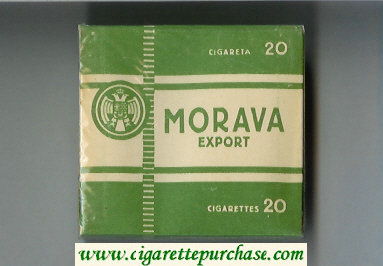 Morava Export white and green cigarettes wide flat hard box