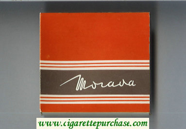 Morava red and brown cigarettes wide flat hard box