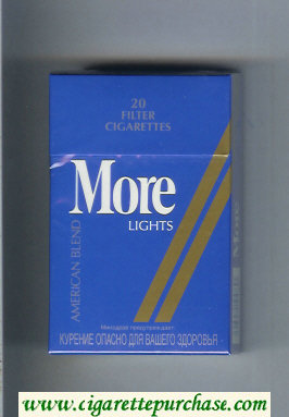 More Lights American Blend blue and gold cigarettes hard box