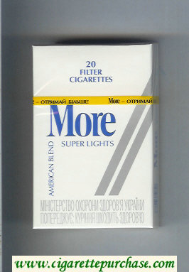 More Super Lights American Blend cigarettes hard box