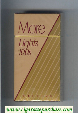 More Lights Filters brown and gold 100s cigarettes hard box