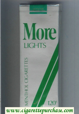 More Lights Menthol grey and green 120s cigarettes soft box