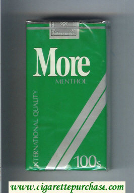 More Menthol 100s cigarettes soft box