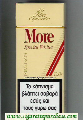 More Special Whites yellow and red 120s cigarettes hard box