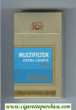 Multifilter Philip Morris Extra Lights 100s cigarettes hard box