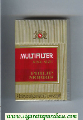 Multifilter Philip Morris gold and red cigarettes hard box