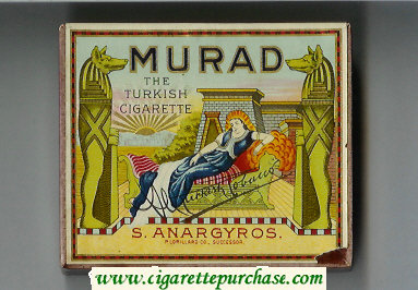 Murad The Turkish Cigarette S.Anargyros cigarettes wide flat hard box