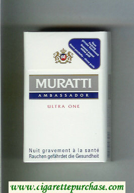 Muratti Ambassador Ultra One cigarettes hard box